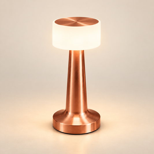 Solène Copper rechargeable acrylic table lamp, clean studio view