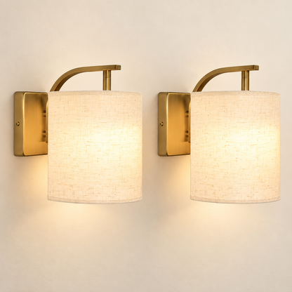 Aurora gold rechargeable RGB wall sconces — hero