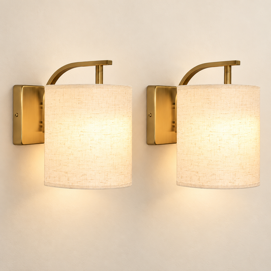 Aurora gold rechargeable RGB wall sconces — hero