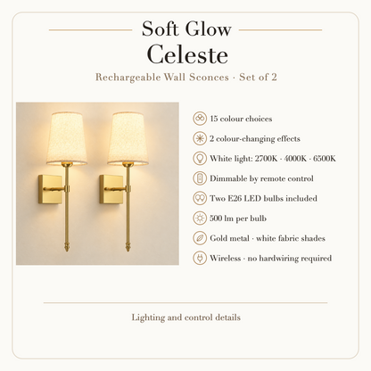 Celeste wall sconces lighting modes and features